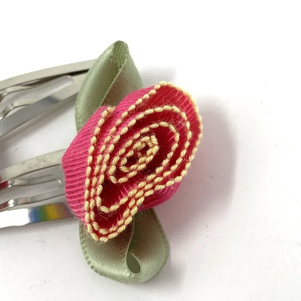 Hair Accessory Fabric Grosgrain Rose 2